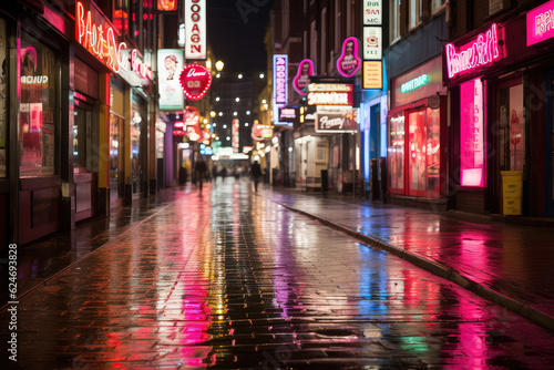 A depiction of a city's vibrant nightlife during a rainy night, with people walking the streets, neon lights illuminating their path, and a sense of adventure and excitement in the air © Matthias