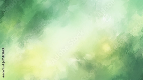 abstract watercolor green background summer spring energy freshness. Generative AI