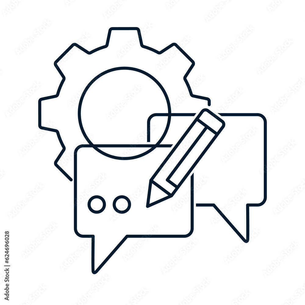 Fototapeta premium Chat concept with technical support. Vector icon isolated on white background.