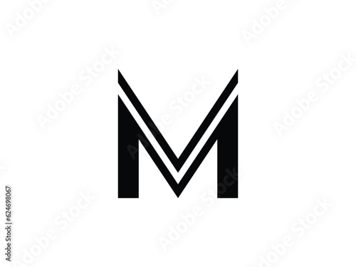 modern monogram letter VM or MV logo design