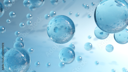 Tableau sur toile Cosmetic moisturizing liquid drops on blue background