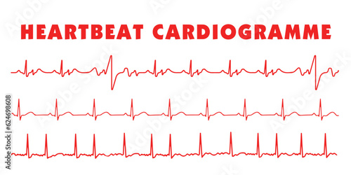 Heart beat line. Electrocardiogram. ECG. EKG. Vital sign. Medical healthcare symbol.