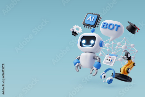 3d Vector icon of AI in science and business, Technology and engineering concept.