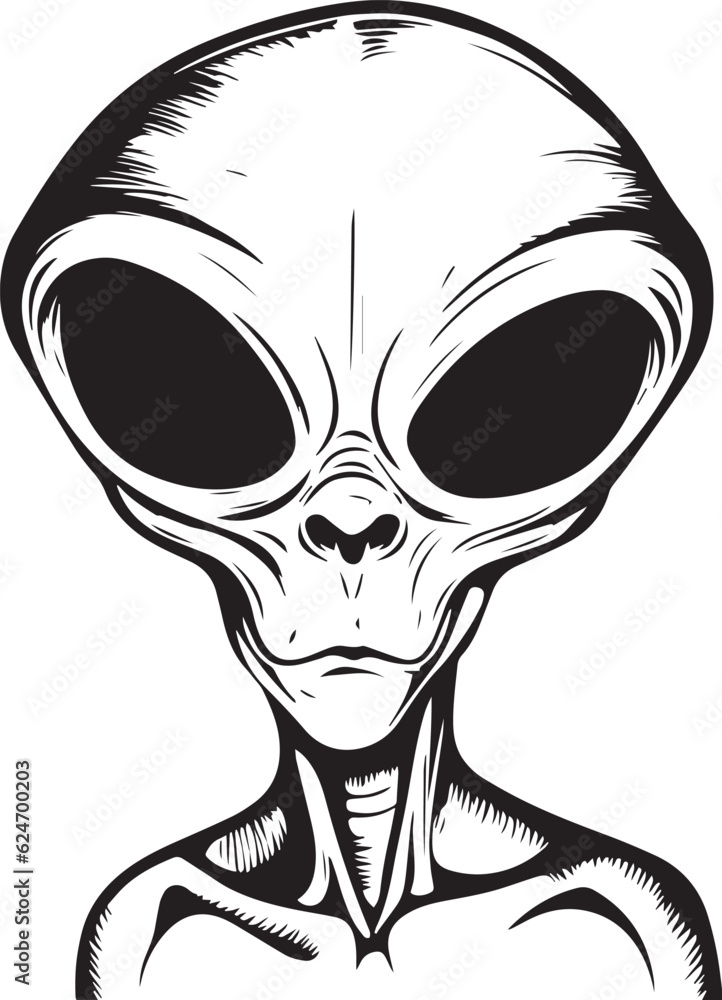 Alien head vector illustration, SVG Alien head vector illustration, SVG