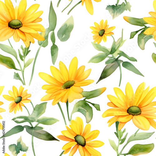 pattern with yellow flowers