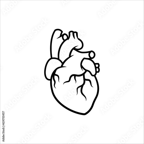 human heart vector isolated white background