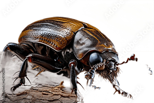 An Insect Rhinoceros Beetle Bug Insect Grub Coleoptera on a Transparent Background. Generative AI © Haider