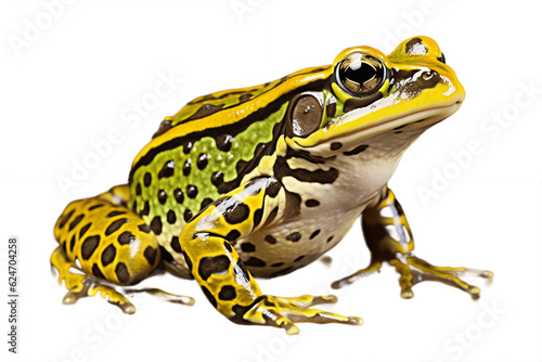 A Frog Batrachian Croaker Toad Bullfrog Amphibi on a Transparent Background. Generative AI