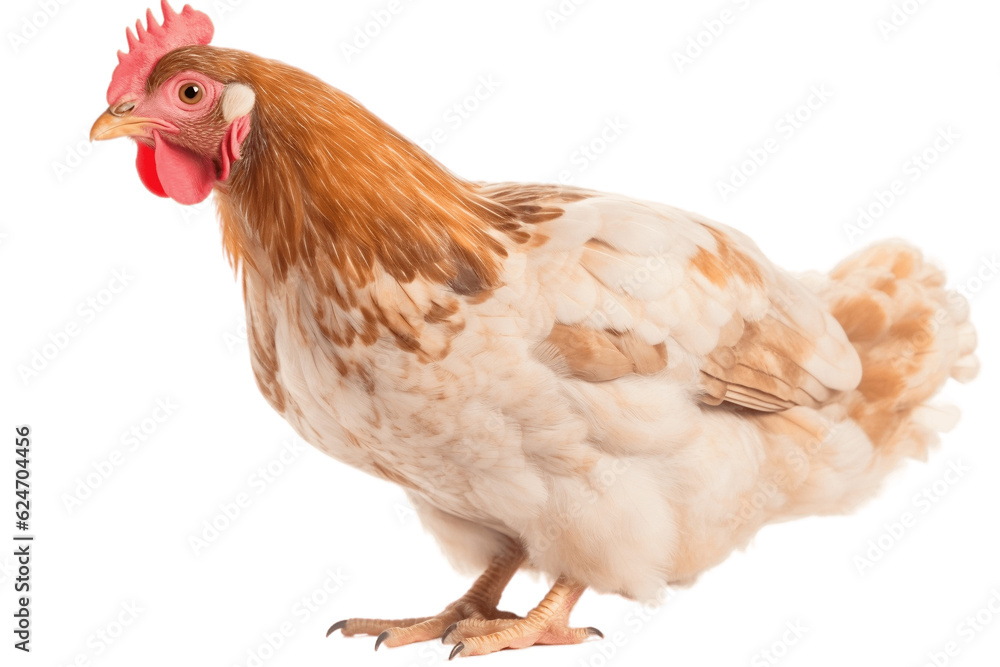 A Chicken Face Shot Isolated on a Transparent Background. Generative AI
