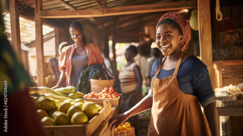 African female vendor selling vegetables on the street