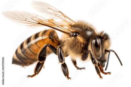 Transparent Background Isolated Top View of Honey Bee. Generative AI