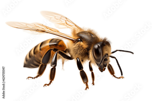 Transparent Background Isolated Top View of Honey Bee. Generative AI