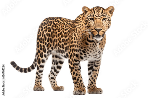 Isolated Leopard on a Transparent Background. Generative AI