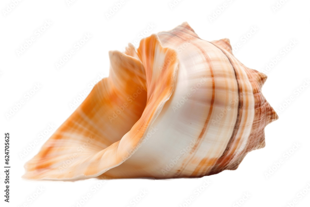 Isolated Seashell on a Transparent Background. Generative AI