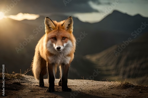 red fox portrait generated by AI technology © soman