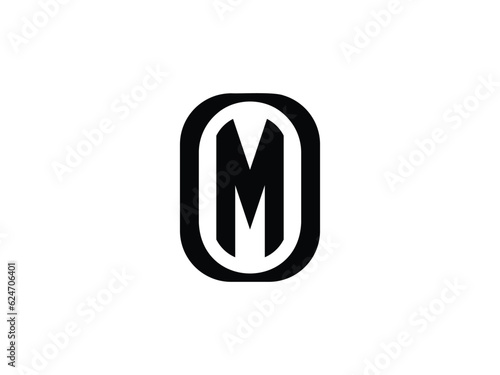 modern monogram letter MO or OM logo design