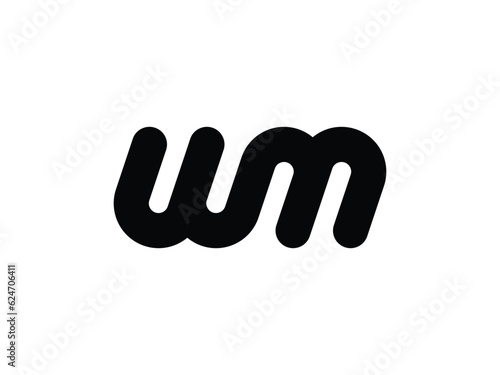 monogram letter WM or MW logo design
