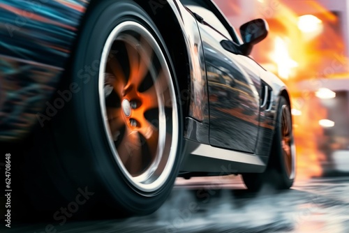 Sport car drifting on race track. Generative AI 3 © MaVeRa