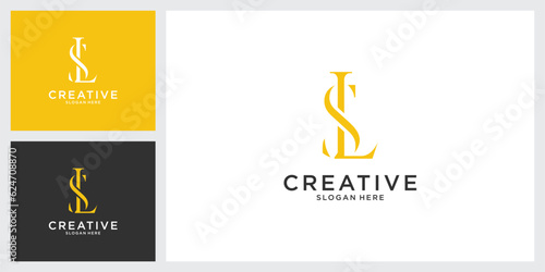 SL or LS letter logo design vector template