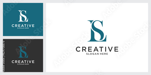 LS or SL letter logo design vector template
