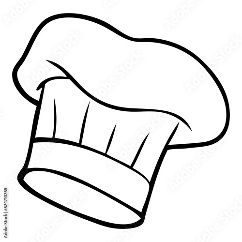chef hat outline vector illustration