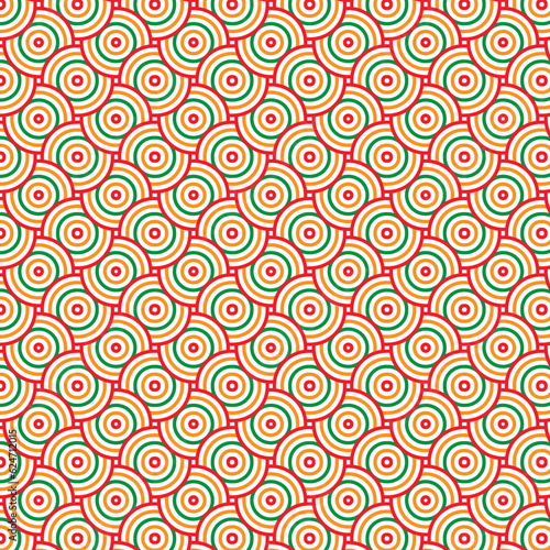Seamless graphic abstract pattern background. 60th and 70th style. Wallpaper on black background.