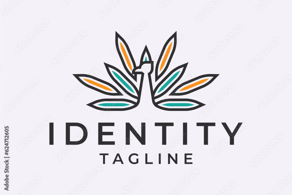 Obraz premium modern elegance peacock logo design vector