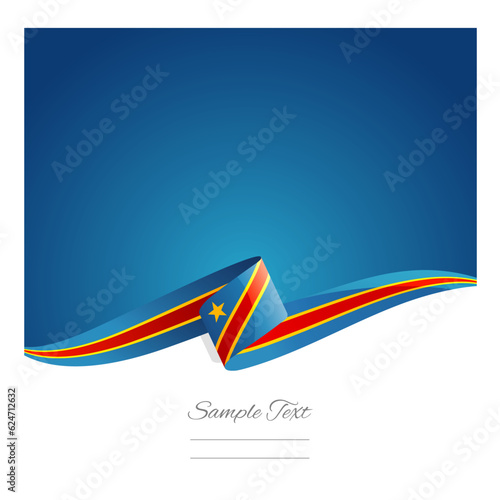 New abstract Democratic Republic of the Congo flag ribbon photo