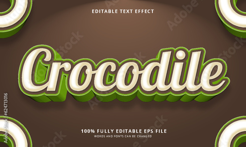 Crocodile text style editable text effect