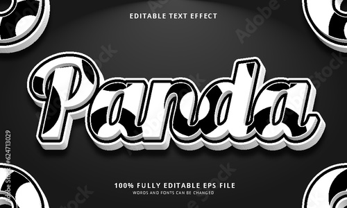 Panda text style editable text effect