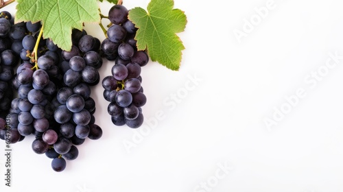 grapes on white background top view Created With Generative AI Technology