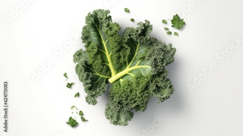 Kale With White background top view Created With Generative AI Technology 
