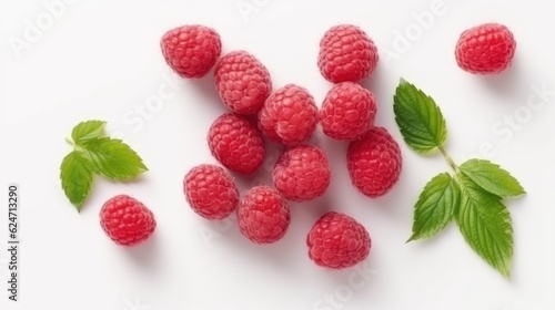 raspberry on white background Created With Generative AI Technology 