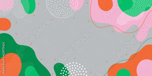 Doodle background pattern, abstract colored shapes. Modern minimalism trendy pattern background. Vector background.
