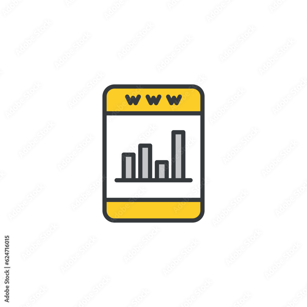 Website Analytics icon design with white background stock illustration Website Analytics icon design with white background stock illustration