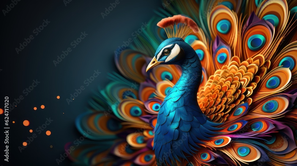 Diwali Festival Background with Oil Lamps and Auspicious Peacock. Hindu Festival Celebration. Generative Ai Diwali Festival Background with Oil Lamps and Auspicious Peacock. Hindu Festival Celebration. Generative Ai