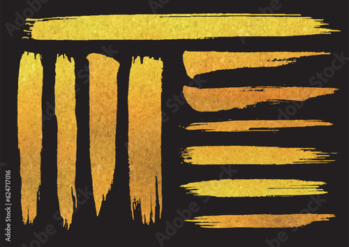 金泥っぽいかすれ気味ライン素材のセット