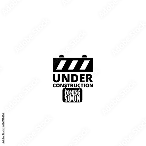 Under construction coming soon icon isolated on white background