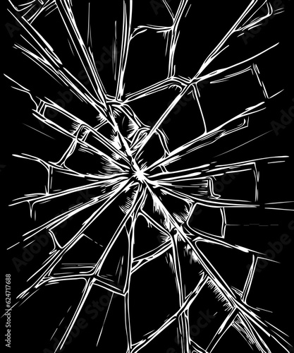 Cracked glass frame background.