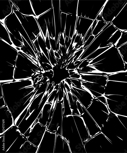 Cracked glass frame background.