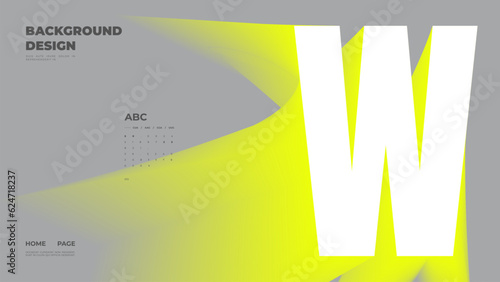 Abstract web page, homepage, landing page concept. Strict and discreet background. Neon type and 3D shapes.