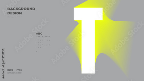 Abstract web page, homepage, landing page concept. Strict and discreet background. Neon type and 3D shapes.