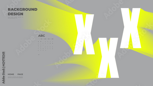 Abstract web page, homepage, landing page concept. Strict and discreet background. Neon type and 3D shapes.