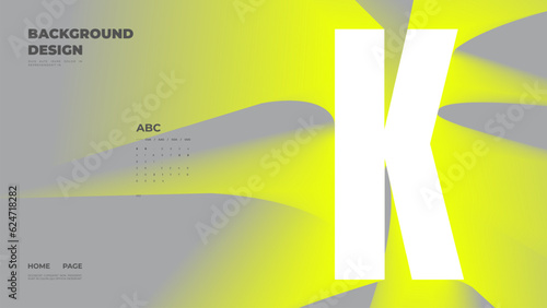 Abstract web page, homepage, landing page concept. Strict and discreet background. Neon type and 3D shapes.