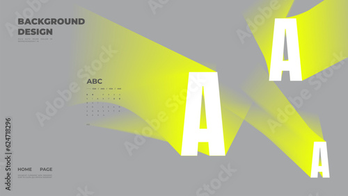 Abstract web page, homepage, landing page concept. Strict and discreet background. Neon type and 3D shapes.