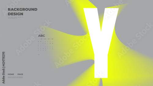 Abstract web page, homepage, landing page concept. Strict and discreet background. Neon type and 3D shapes.