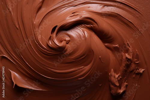 Chocolate cream texture abstract background. Generative AI