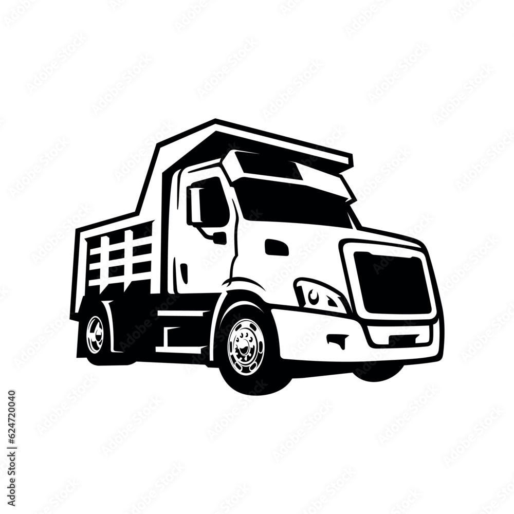 dump truck illustration icon and logo vector