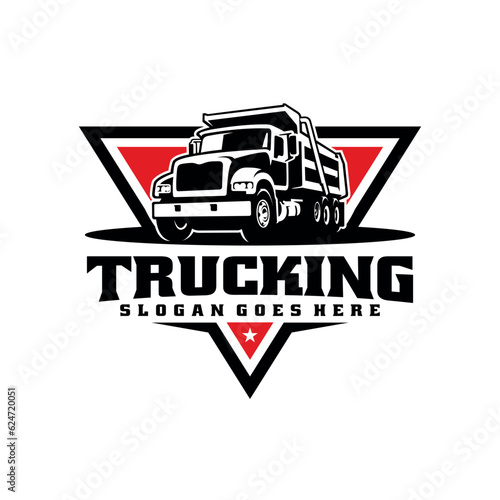 dump truck illustration icon and logo vector
