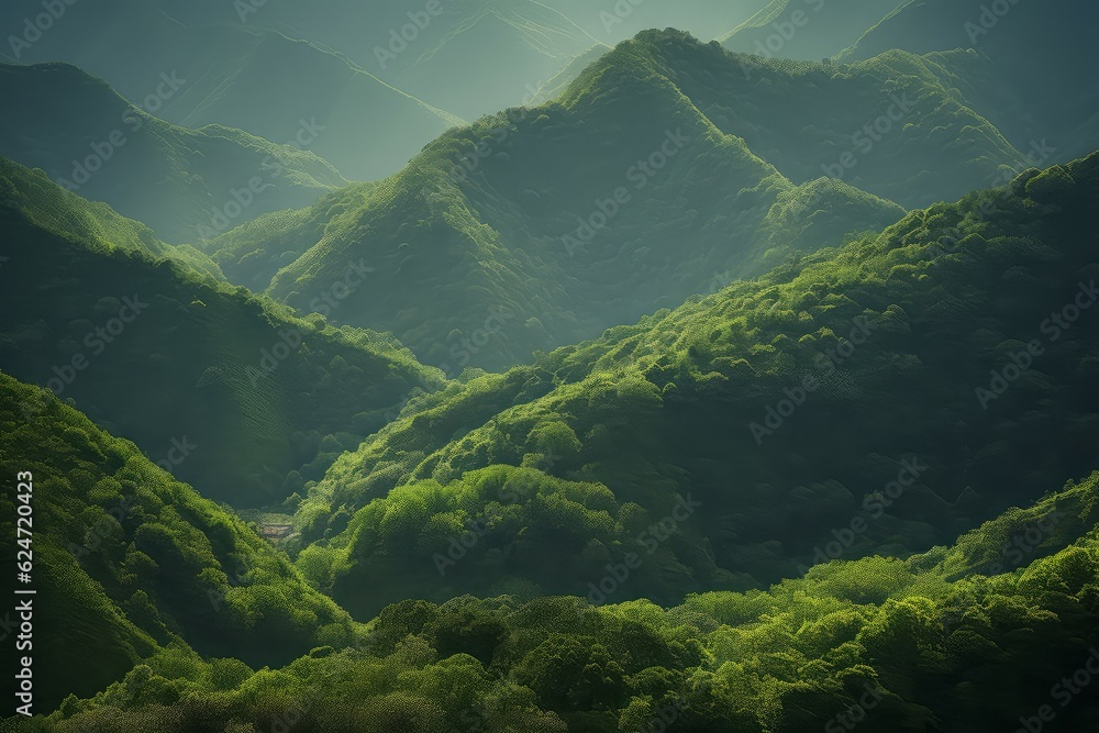 Fototapeta premium Wild nature view clouds. Generate Ai